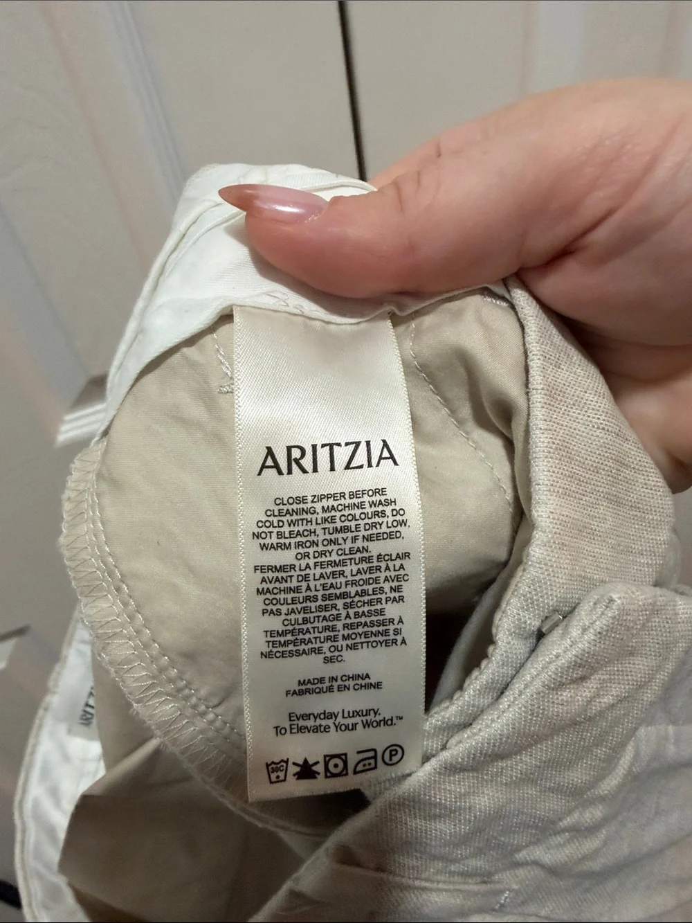 Aritzia The Effortless Linen Blend Trousers Size 2